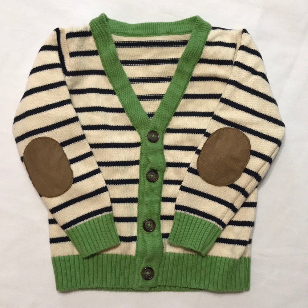 Knit Cardigan with suede elbow patches
